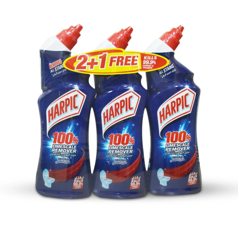 Harpic Original Toilet Cleaner, 100% Limescale Remover, 500 ML ( Pack Of 3 )