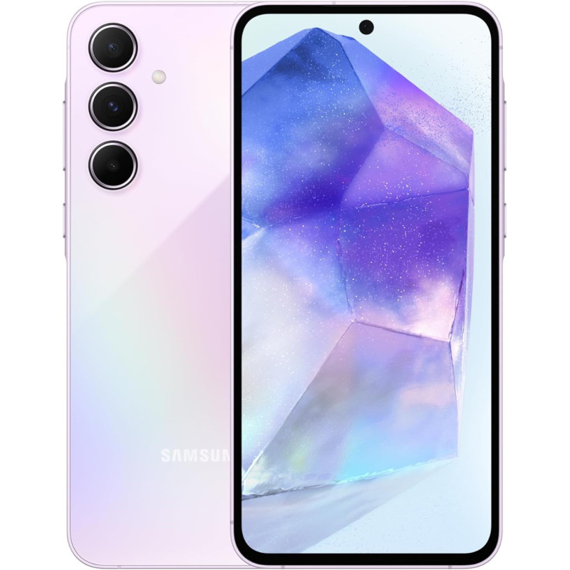 Samsung Galaxy A55 5G, Android Smartphone, Dual SIM Mobile Phone, 8GB RAM, 256GB Storage, Awesome Lilac