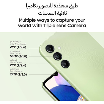 Samsung Galaxy A14 5G, Android Smartphone, Dual SIM Mobile Phone, LTE, 4GB RAM, 128GB Storage, Light Green