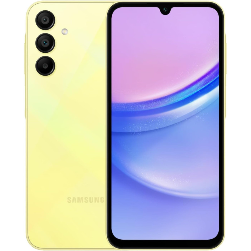 Samsung Galaxy A15 LTE, Android Smartphone, Dual SIM Mobile Phone, 6GB RAM, 128GB Storage, Yellow