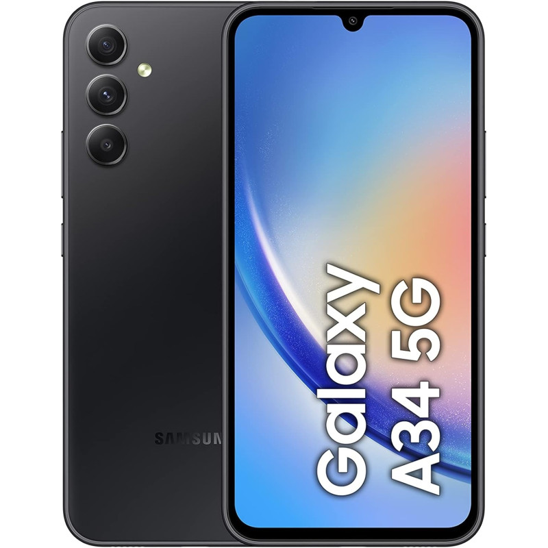 Samsung Galaxy A34 5G, Dual SIM Mobile Phone Android, 8GB RAM, 256GB, Awesome Graphite