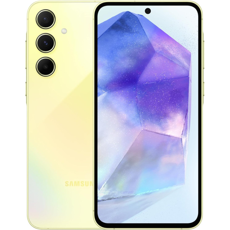 Samsung Galaxy A55 5G, Android Smartphone, Dual SIM Mobile Phone, 8GB RAM, 128GB Storage, Awesome Lemon