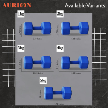 Hexagonal Dumbbell, Set Of 2, 1 Kg Each