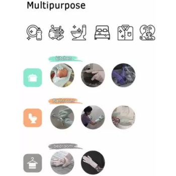 Zhengai 1 Pair Magic Silicone Gloves With Wash Scrubber, Reusable Brush Heat Resistant Gloves Pink Colour