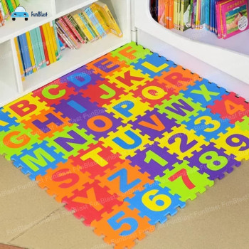 36 Tiles Alphabets And Numbers Eva Square Foam Puzzle Crawling Mat, 4 x 4cm