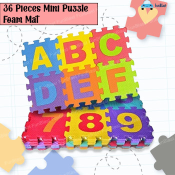 36 Tiles Alphabets And Numbers Eva Square Foam Puzzle Crawling Mat, 4 x 4cm