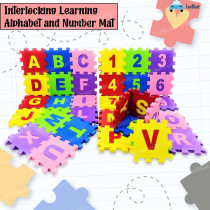 36 Tiles Alphabets And Numbers Eva Square Foam Puzzle Crawling Mat, 4 x 4cm