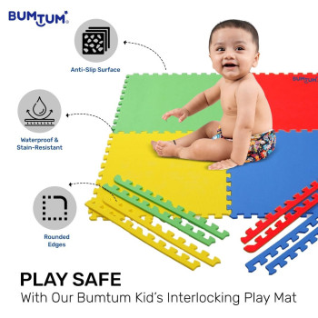 Bjm 4-Piece Puzzle Mat Set, Multicolour