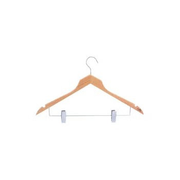 Sas Veil Wooden Hanger With Clips, Beige Colour