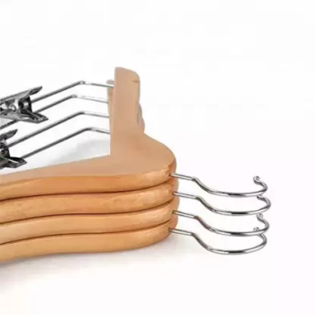 Sas Veil Wooden Hanger With Clips, Beige Colour