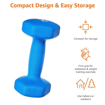 Fitness Dumbbell, Set Of 2, 2 Kg Each