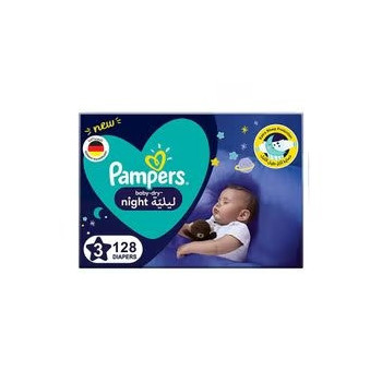 Pampers Baby Dry Night Diapers For Extra Sleep Protection, Size 3 - 128 Count