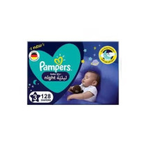Pampers Baby Dry Night Diapers For Extra Sleep Protection, Size 3 - 128 Count