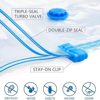 10 Piece Transparent Vacuum Bags, Multicolour 0.775 Kg