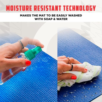 Bjm Exercise Yoga Mat, 180 x 100cm, Blue Colour