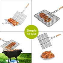Royalford Foldable Portable Stainless Steel Barbecue Grill Indoor And Outoor Silver/Beige Colour, 43 x 30 x 70cm