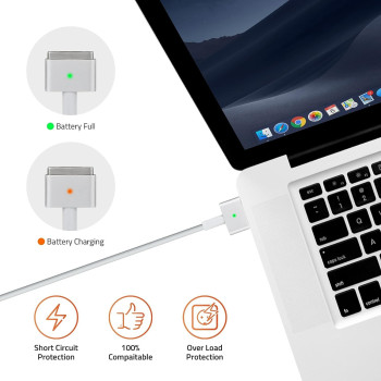 Charging Adapter For Apple Macbook Pro, 13 Inch White Colour