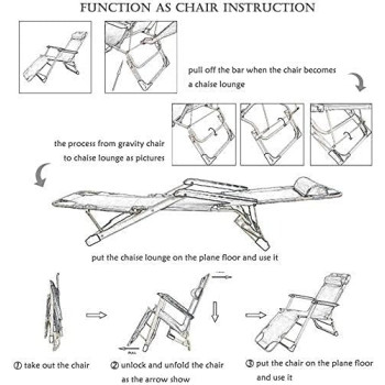Bjm Foldable Lounge Chair Chaise Bed With Removable Pillow 98.2 x 64.6 x 10.1 Cm