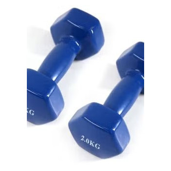 2-Piece Fitness Dumbbells, 2 Kg Each, Blue Colour