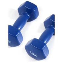 2-Piece Fitness Dumbbells, 2 Kg Each, Blue Colour