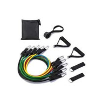 Resistance Band Set 12 Pieces With Exercise Tube Bands, Door Anchor, Ankle Straps, Carry Bag, Instruction Booklet-Bonus Ebook And Online Workout Videos 19.7cm