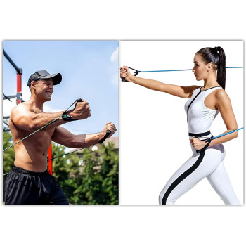 Resistance Band Set 12 Pieces With Exercise Tube Bands, Door Anchor, Ankle Straps, Carry Bag, Instruction Booklet-Bonus Ebook And Online Workout Videos 19.7cm