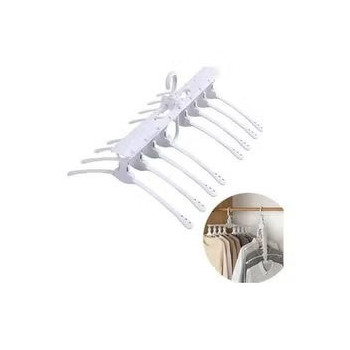 Fashionhome Multilayer Folding Plastic Rotating Clothes Hanger, White Colour