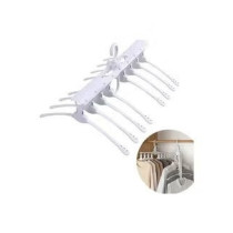 Fashionhome Multilayer Folding Plastic Rotating Clothes Hanger, White Colour