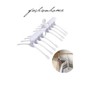 Fashionhome Multilayer Folding Plastic Rotating Clothes Hanger, White Colour