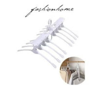 Fashionhome Multilayer Folding Plastic Rotating Clothes Hanger, White Colour