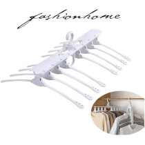 Fashionhome Multilayer Folding Plastic Rotating Clothes Hanger, White Colour