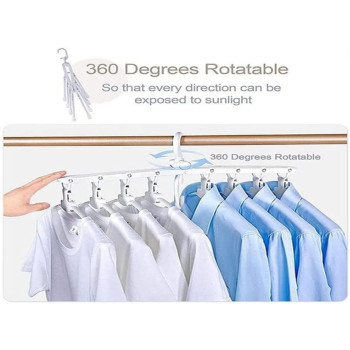 Fashionhome Multilayer Folding Plastic Rotating Clothes Hanger, White Colour
