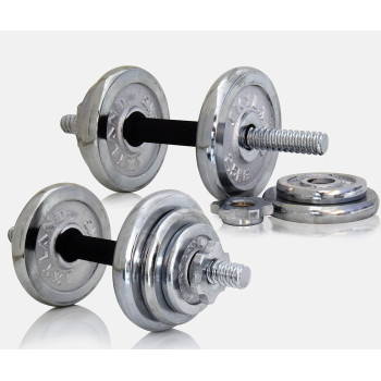 2-Piece Chrome Dumbbells Set, 15 Kg Each