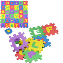 36-Piece Puzzle Mat For Kids, Inter locking Learning Alphabet And Number Mat