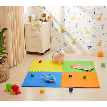 4-Piece Protective Floor Mat, Multicolour