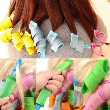 Xiuwoo Heatless Hair Rollers Spiral Curlers Set 55cm, Multicolour