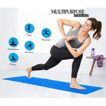 Foldable Non-Slip Yoga Mat, Blue Colour