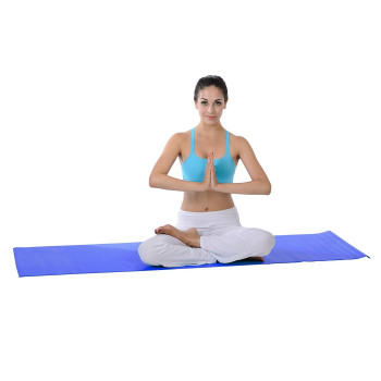 Foldable Non-Slip Yoga Mat, Blue Colour
