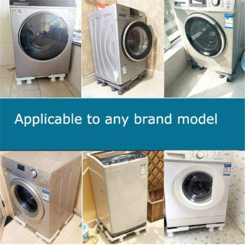 Multi Functional Movable Adjustable Base For Washing Machine-Dryer And Refrigerators 5605250961, Silver Colour