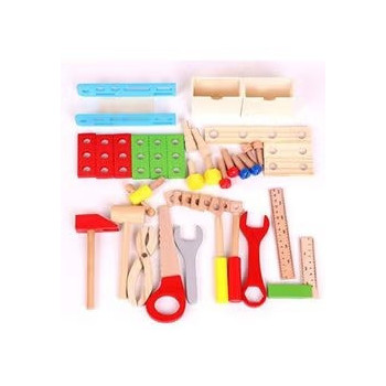 Tool Box Wooden Puzzle Set, Pretend Play Portable Construction Tools Kit Toys For Kids