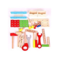 Tool Box Wooden Puzzle Set, Pretend Play Portable Construction Tools Kit Toys For Kids