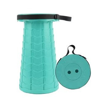 Folding Telescopic Stool, 26 x 7.5 x 26cm, Green Colour