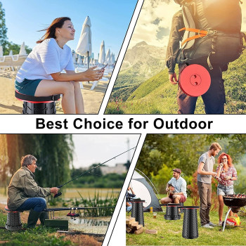 Folding Telescopic Stool, 26 x 7.5 x 26cm, Green Colour