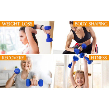 Dumbbells For Home Fitness And Gym Exercise Set Of 2, 4 Kg Each