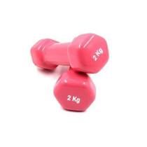Classical Head Vinyl Dumbbell, Set Of 2, 2 Kg Each