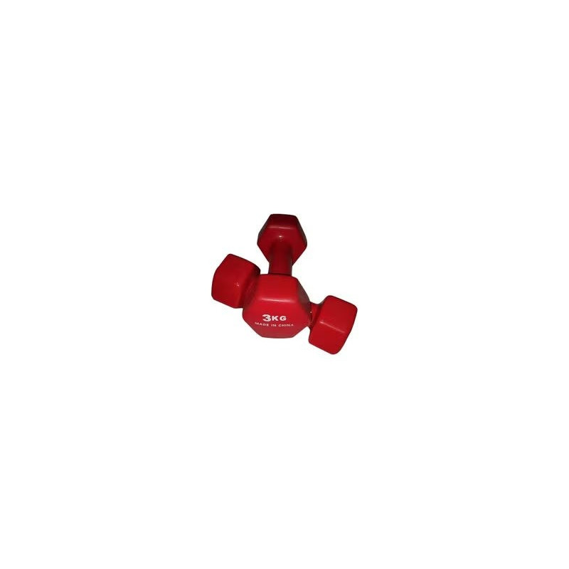 2-Piece Dumbbells For Home Fitness And Gym Exercise, Colour Red, 3Kg Each