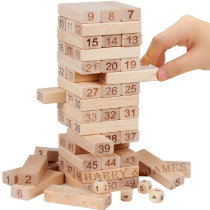 Unique 54-Piece Wooden Domino Toys Tower Set For 3+ Years