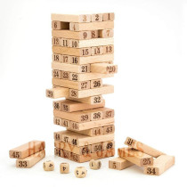 Unique 54-Piece Wooden Domino Toys Tower Set For 3+ Years