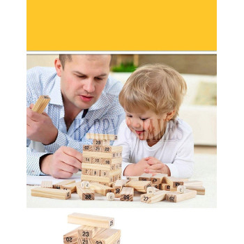Unique 54-Piece Wooden Domino Toys Tower Set For 3+ Years