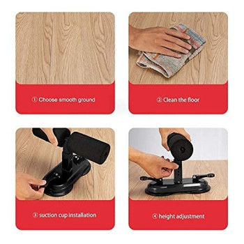 Sit-Up Abdominal Suction Cup For Push-Ups Side Kick Flat Support, Black Colour